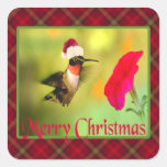 Santa Hat Hummingbird Christmas Sticker