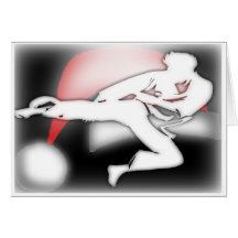 Santa Hat Kicker Martial Arts Greeting Card