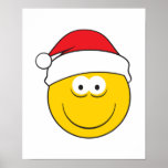 Santa Hat Smiley Face posters
