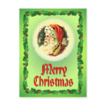 SANTA & HOLLY by SHARON SHARPE Post Card