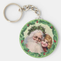 SANTA HOLLY GIRL by SHARON SHARPE Key Chains