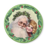 SANTA HOLLY & GIRL by SHARON SHARPE magnets