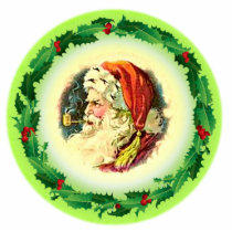 SANTA  & HOLLY WREATH by SHARON SHARPE