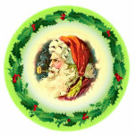 SANTA  & HOLLY WREATH by SHARON SHARPE photo sculptures