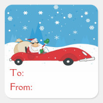 Santa In His Red Convertible stickers