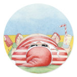 Santa in the Sand Sticker