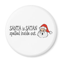 Santa Is Satan Spelled Inside Out Fridge Magnets