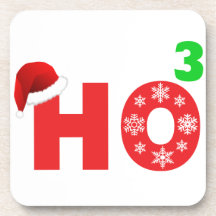 santa laughs at christmas coasters