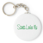 Santa Loves Me Text Keychains