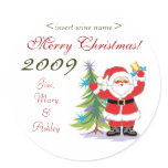 Santa Merry Christmas Personalised Wine Labels