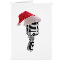 santa microphone greeting cards