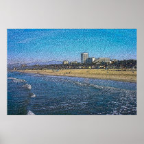 Santa Monica Beach Batik Posters