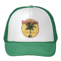Santa Monica CA palm cap Trucker Hat
