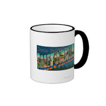 Santa Monica, California - Large Letter Scenes Mugs