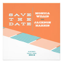 Santa Monica Save the Date:  Orange Crush Personalized Invitation