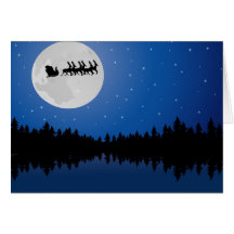 Santa Moon Christmas Card