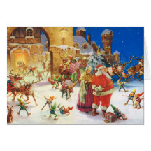 SANTA & MRS. CLAUS AT THE NORTH POLE CARDS