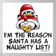 Santa Naughty List Print