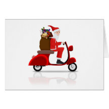 Santa on Scooter Card