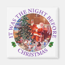 Santa on The Night Before Christmas Refrigerator Magnet