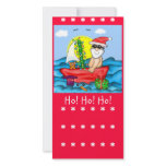 Santa on Vacation with Snow Buddy Book Mark photo cards