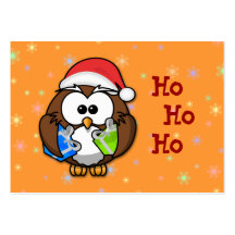 Santa owl business card