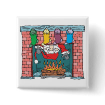 santa peeking in fireplace pins