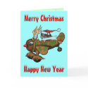 Santa pilot funny Merry Christmas card design
