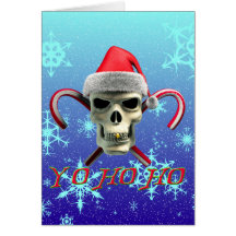Santa Pirate Greeting Cards