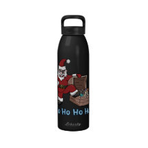 Santa Pirate Toy Treasure Chest Yo Ho Ho Ho Slogan Water Bottles