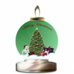 Santa Puppies Snow Globe Sculpture photo sculptures