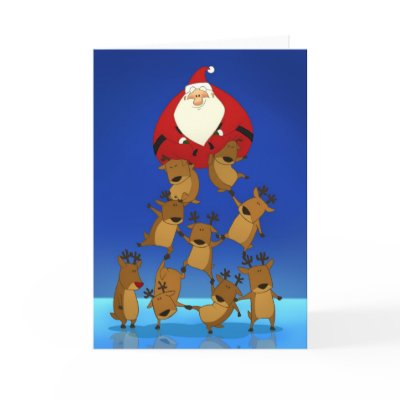 Santa & Reindeer (Blank Card) by stlewis75
