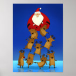 Santa & Reindeer Print