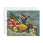Santa Rides a Motorcycle - Christmas invitations