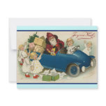 Santa Riding in a Car - Joyeaux Noel invitations