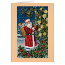"Santa Rings the Bells" Vintage Greeting Cards