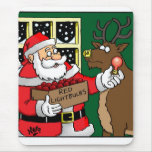 Santa, Rudolph, lightbulb. mousepads