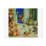 Santa 's Elves Working in his North Pole Workshop postcards