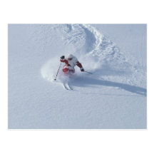 Santa Skiing at Snowbird Ski Resort, Wasatch Post Card