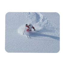 Santa Skiing at Snowbird Ski Resort, Wasatch Vinyl Magnets