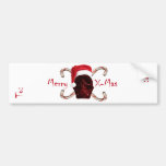Santa Skull Wine Label Bumper Sticker