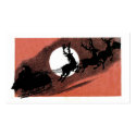 Santa Sleigh and Reindeer Silhouette business cards