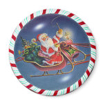 SANTA, SLEIGH & CANDY CANE WREATH by SHARON SHARPE magnets