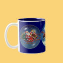 SANTA, SLEIGH & REINDEER by SHARON SHARPE mugs