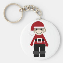 Santa Sock Monkey Key Chains