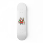 Santa Squeezing two Reindeer's skateboards