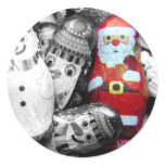Santa Round Stickers