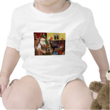 Santa - Two Border Terriers Bodysuits