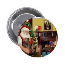Santa - Two Border Terriers Buttons