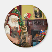 Santa - Two Border Terriers Magnet